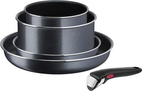 Actual product image Tefal L1589042 Frypan set Ingenio XL Force, 5 pieces, 16cm/20cm/22cm/28 cm+handle, Black (28 cm, Pan set + pot set, Aluminium)