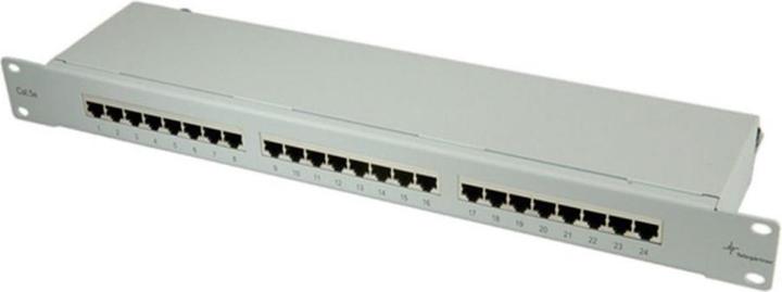 Immagine prodotto Telegärtner TELEGAERTNER Patchpanel Cat5e 24Port RJ45 1HE 48,3cm 48,30cm (19") grigio chiaro (26.11.0523)