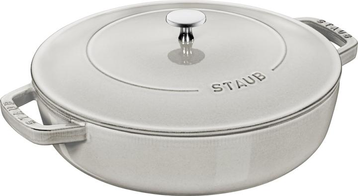 Staub Braising Pan Chistera 28 cm, White Truffle Cast Iron (28 cm, Casserole + Stewpot, Cast iron)