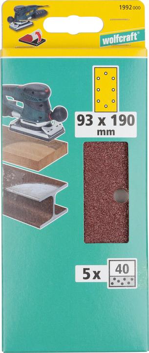 Produktbild wolfcraft wolfcraft 1 Haft-Schleifstr.-Set 10-tlg. 93x190mm (60, 120, 240)