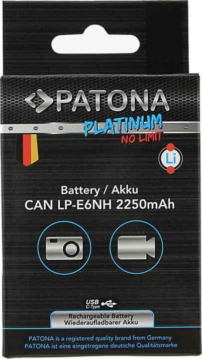 Produktbild Patona Platinum Akku mit USB-C Input Canon LP-E6NH (Akku)