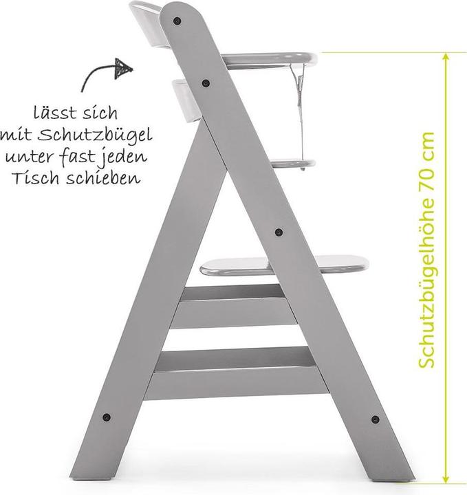 Actual product image Hauck Highchairs Alpha Plus Grey Newborn Set Deluxe - 4-piece highchair (Highchair)