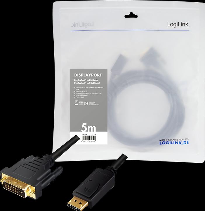 Produktbild LogiLink DisplayPort — DVI (5 m, DisplayPort)