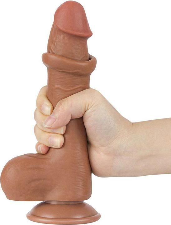 Image du produit Lovetoy Godemiché Skin coulissant 20 cm (Ø 3,9 cm) - Marron