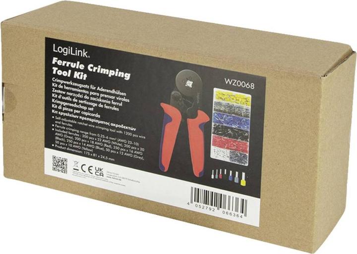 Actual product image LogiLink Wire end ferrule crimping pliers incl. 1200 wire end ferrules (180 mm)