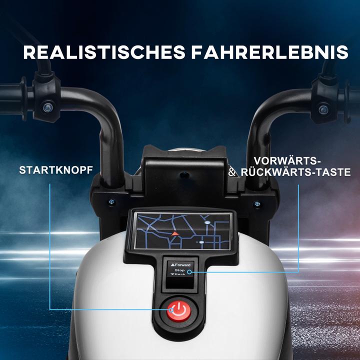Produktbild Homcom Elektromotorrad Kunststoff, Metall Weiss+Schwarz (6 V)
