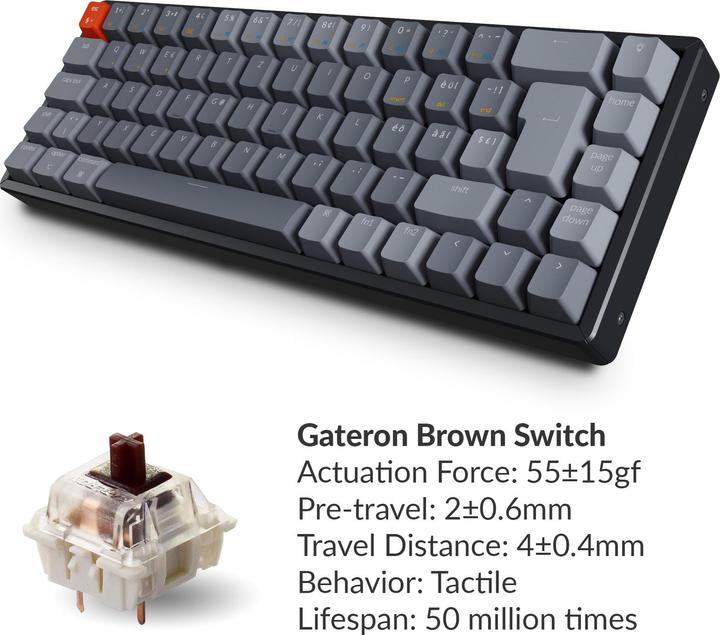 Image du produit Keychron K6 (CH, Filaire, Sans fil)