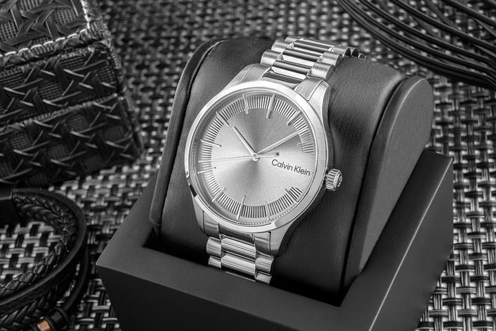 Produktbild Calvin Klein CK25200036 Unisex Horloge - Mineraalglas - Roestvrijstaal - Zilver - 40 mm - Quartz - Vouw/Vli