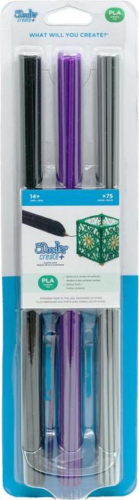 Immagine prodotto 3Doodler Create+ Filament 75 PLA violett schwarz grau/"Night Sky Mix/" (PLA, 3 mm, 184 g, Viola)