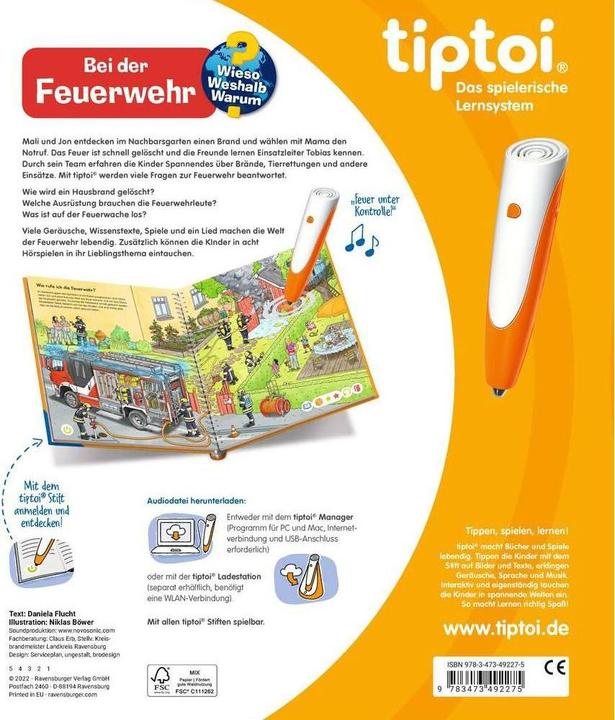 Image du produit tiptoi Bei der Feuerwehr (Allemand, L'évasion de Daniela, Niklas Böwer, 2022)