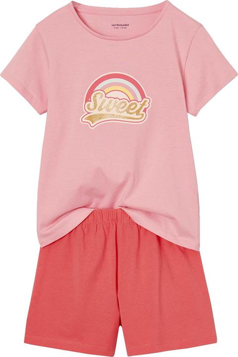 Produktbild Vertbaudet 2er-Pack Mädchen Sommer-Schlafanzüge Regenbogen & Flamingo, mit Recycling-Baumwolle (92)