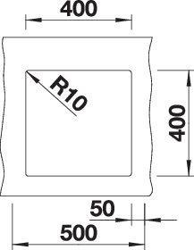 Image du produit Blanco Subline 400-U (Evier sous plan, 43 cm, 46 cm)