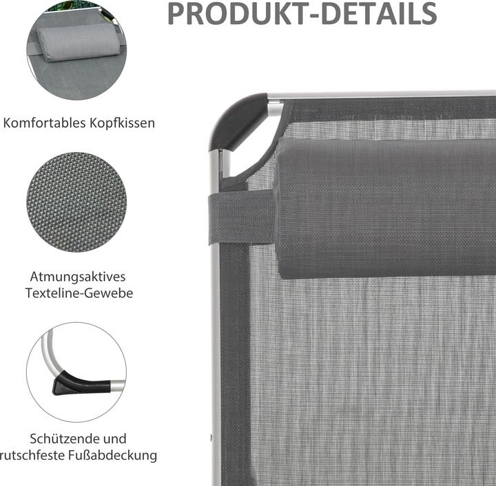 Actual product image Outsunny Garden lounger 5-stage adjustable (80 cm)