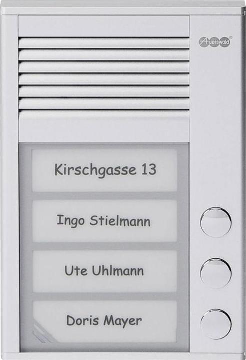 Auerswald TFS-Dialog 203 fuer a/b-Nebenstellenanschluss / 3 Klingeltaster / Slim-Line-Gehaeuse / Aluminiump... (Kabelgebunden)