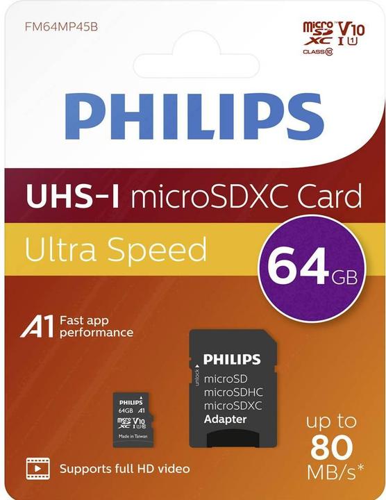 Produktbild Philips Ultra Speed (64 GB, microSDXC, U1, UHS-I)