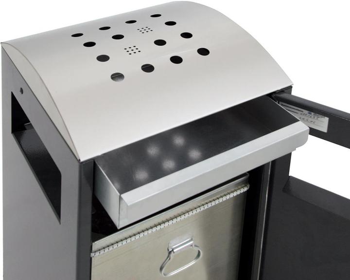 Image du produit Collecteur de déchets avec cendrier, capacité 90 l, anthracite. (90 l)