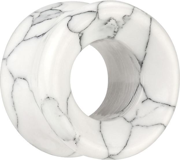 Immagine prodotto Star Piercing Tunnel svasato bianco con motivo nero (senza ottone, Organico)