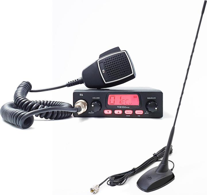 Actual product image Aim TTi CB TTi TCB-550 EVO radio package, VOX, NB filter, 12-24 V with PNI Extra 48 antenna with magnet