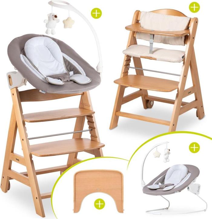 Hauck Hochstühle Beta Plus Natural 5-tlg. Newborn Set - Hochstuhl + (Hochstuhl)