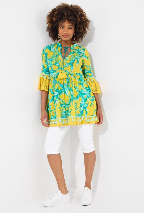 Produktbild Joe Browns Boho Print Lace Sleeve Beaded Cotton Tunic Dress (44)
