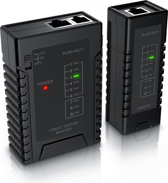 Immagine prodotto CSL Tester di cavi di rete per cavi RJ45 RJ11 - Tester di cavi patch - Tester di cavi di rete LAN