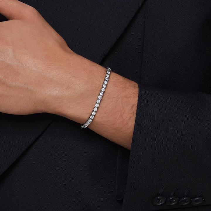 Produktbild Swarovski Matrix Tennis Armband Rundschliff Grau (17.50 cm, Swarovski Metall)