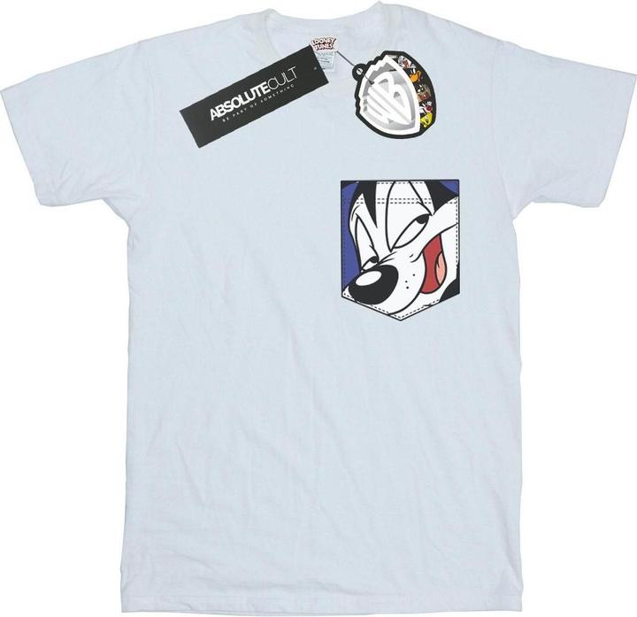 Looney Tunes Pepe Le Pew Face Faux Pocket TShirt (XL)