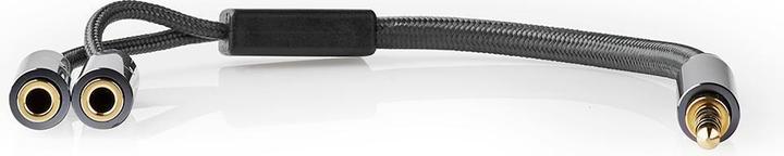 Actual product image Nedis Stereo audio cable - 3.5 mm male - 3.5 mm female - gold plated - 0.20 m - round - anthracite/G (0.20 m, 3.5mm jack (AUX))