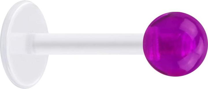 Produktbild Star Piercing Micro Labret transparent mit Kugel violett transparent (ohne Messing, Acryl, Bioflex)