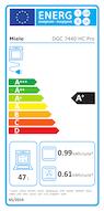 Label énergétique Miele DGC 7440 HC Pro