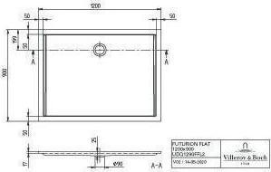 Actual product image Villeroy & Boch V&B Shower tray FLAT FUTURION R-corner1200x900x25mm white