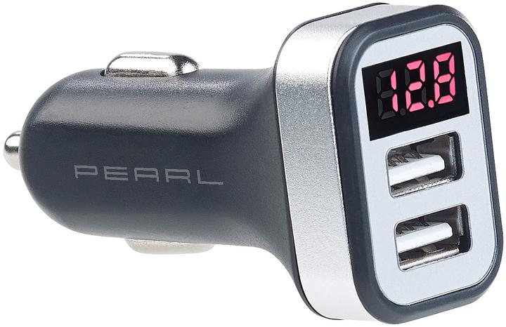 Produktbild Revolt Kfz-USB-Ladegerät mit Spannungswarner & LED-Display