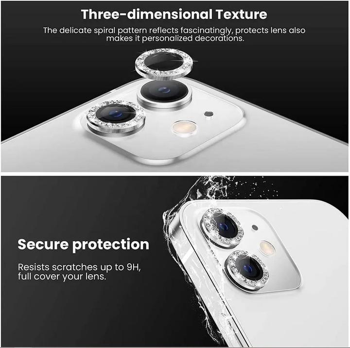 Actual product image PhoneLook Protective Rings for Camera Lenses with Glittering Diamonds (Apple iPhone 12 Pro Max)