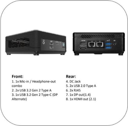 Produktbild MSI Intel N100 4Gb Hd Mini Pc (Intel N100, 4 GB, 128 GB, Intel UHD Graphics)