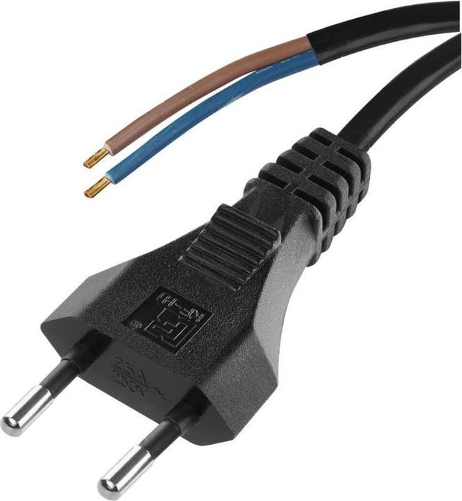 Emos Netzkabel PVC 2x 0,75mm2, 5m, schwarz (5 m)
