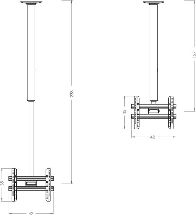 Produktbild VCM Universal VESA TV Deckenhalterung CM3 Maxi (Decke, 43", 50 kg)