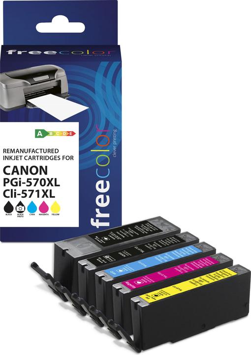 Freecolor Cartridge Canon PGI-570XL black + CLI-571XL BK/C/M/Y remanufactured