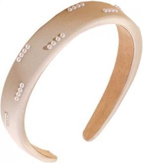 Ecarla Hair Band With Pearls Cream