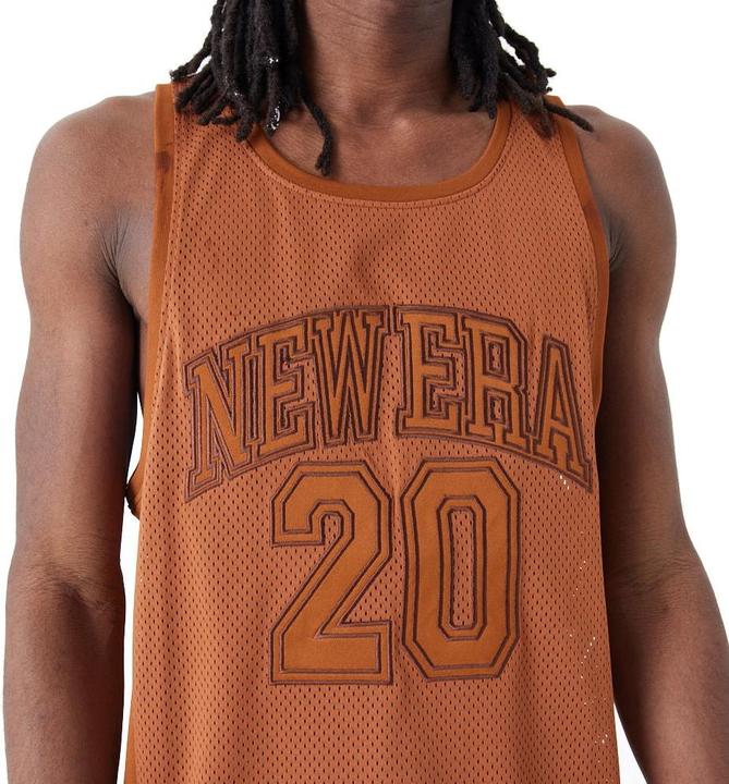 Actual product image New Era Poly Mesh Tank Top - BRAND LOGO earth brun (M)