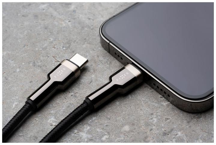 Actual product image Fixed Braided Cable USB-C/USB-C, 0,5m, 100W, black (0.50 m)