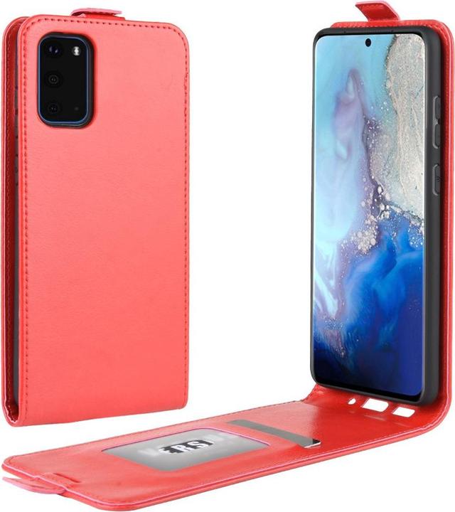 Actual product image Cover-Discount Galaxy S20 - Classic Leather Flip Case Vertical Red (Samsung Galaxy S20)