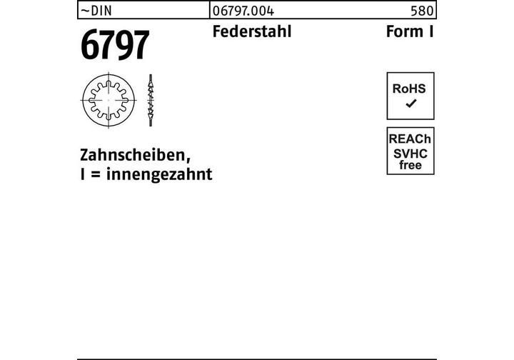 Produktbild Zahnscheibe DIN 6797 Form I innengezahnt I 28 Federstahl