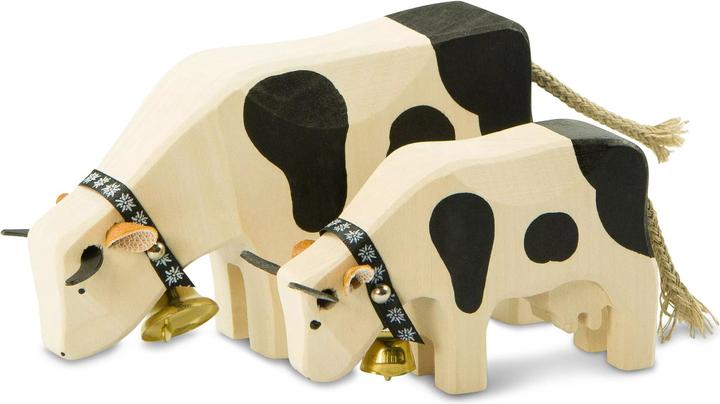 Actual product image Trauffer Cow eating made of wood with bell