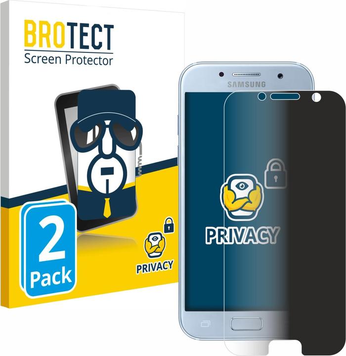 Produktbild BROTECT Sichtschutzfolie Anti-Spy Privacy Folie Blaulicht-Schutz (2 Stück, Samsung Galaxy A5 (2017))