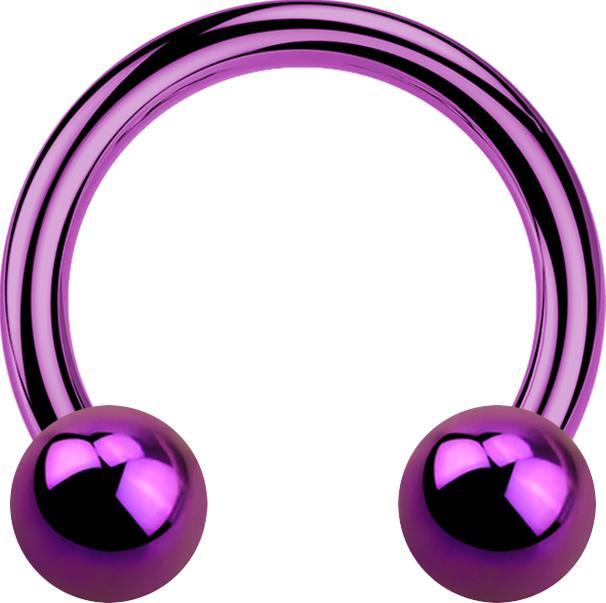 Produktbild Star Piercing Micro Circular Barbell Innengewinde violett mit zwei Kugeln (Titan G23, ohne Messing)