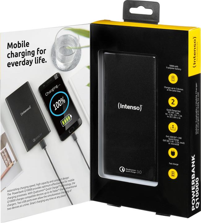 Image du produit Intenso Power Bank Q10000 (10000 mAh, 5 W, 37 Wh)