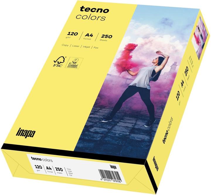 Actual product image Inapa TECNO COLORS MEDIUM YELLOW COPY PAPER A4 2100011353 250sheet 120gr (120 g/m², A4)