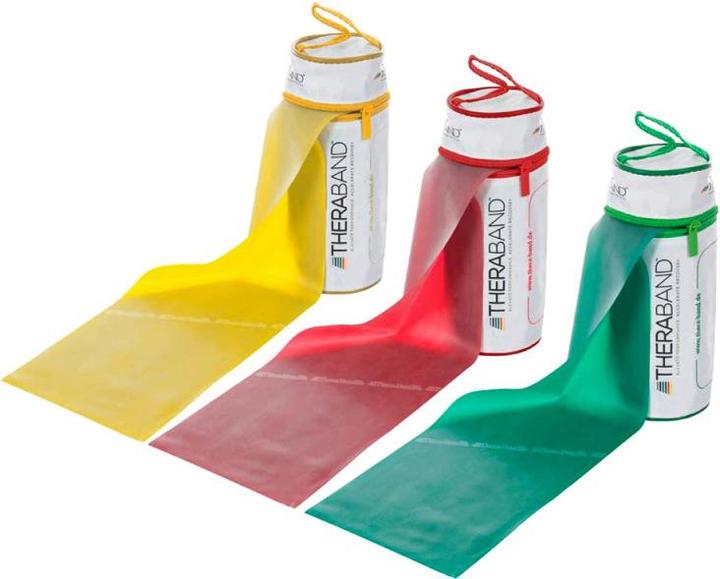 Immagine prodotto TheraBand Set di 3 bande per esercizi (leggere) (2.50 m, Light)
