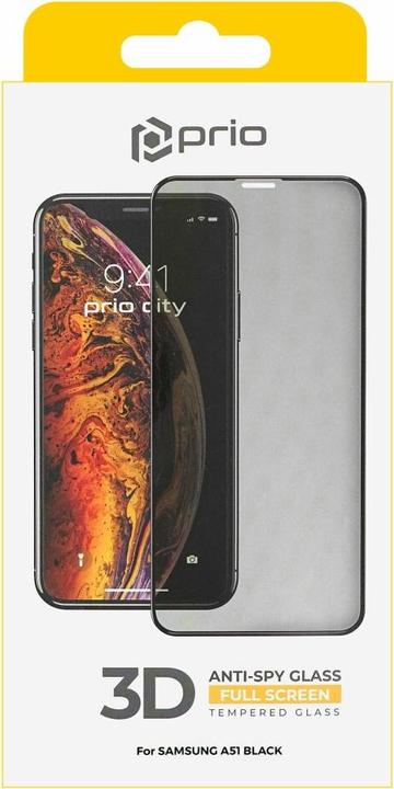 Actual product image prio 3D Anti-Spy Tempered Glass for Samsung A51 black (1 Piece, Samsung Galaxy A51)