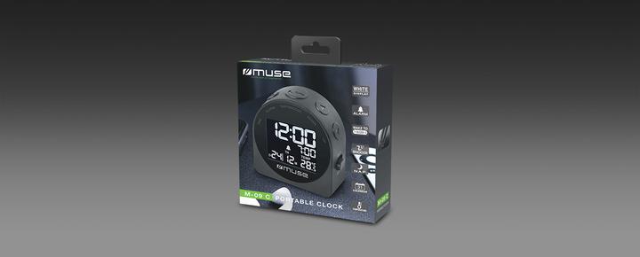 Image du produit Muse Horloge de table M-09C Horloge de table numérique Ronde Grise